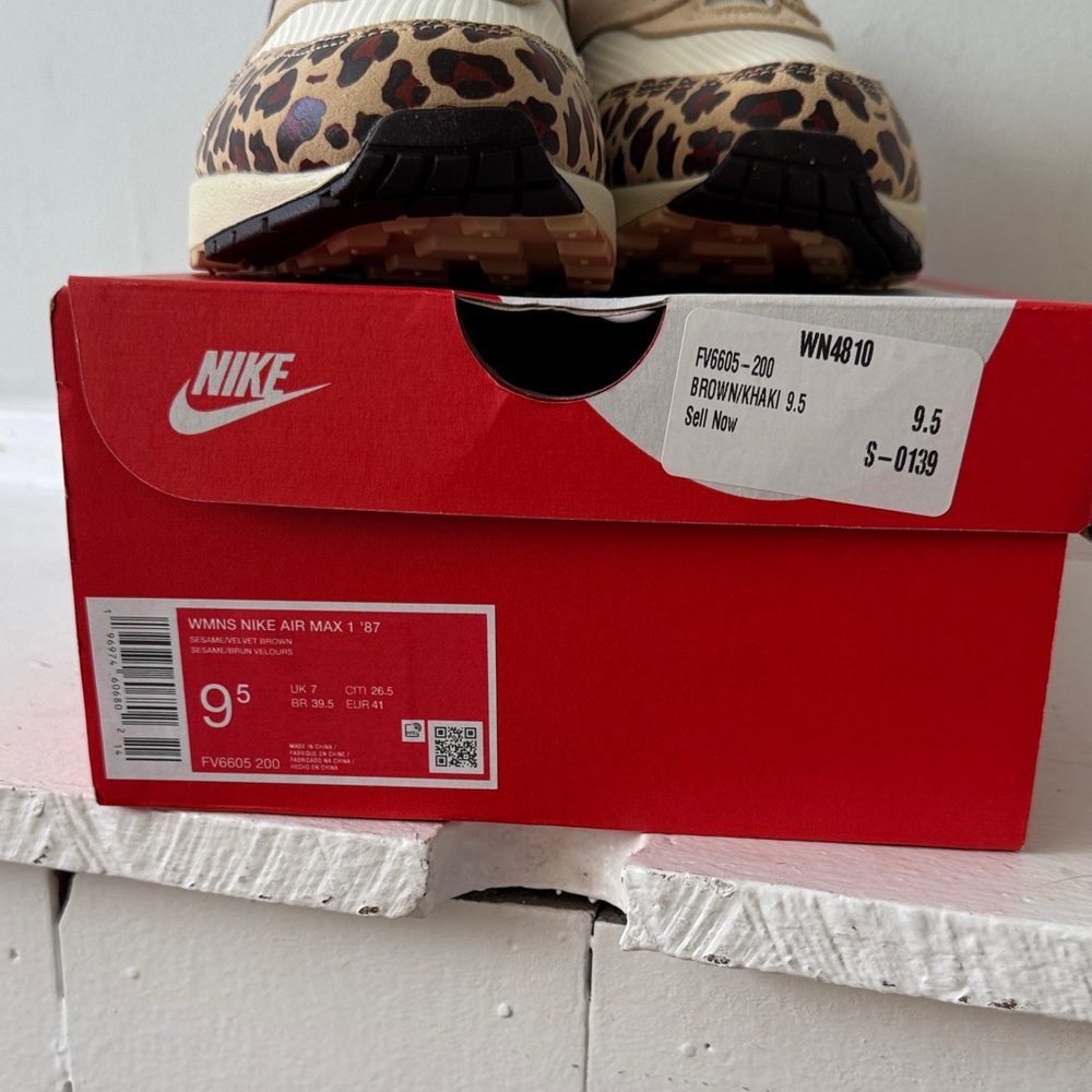 Nike Air Max Tan and Black Leopard Sneakers - Picture 2 of 5
